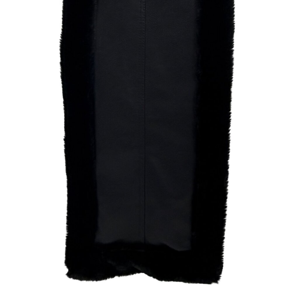 House Of Harlow Black Faux Fur Vegan Leather Reversible Scarf Wrap OS | Mob Wife - Picture 14 of 16
